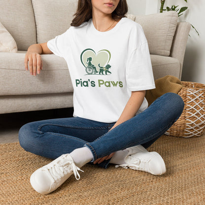 Pia's Paws T-Shirt featuring the Pia & Crazy Heart Design