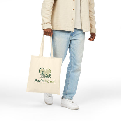 Cotton Canvas Tote Bag featuring the Pia & Crazy Heart Design