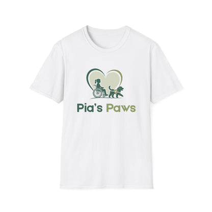 Pia's Paws T-Shirt featuring the Pia & Crazy Heart Design