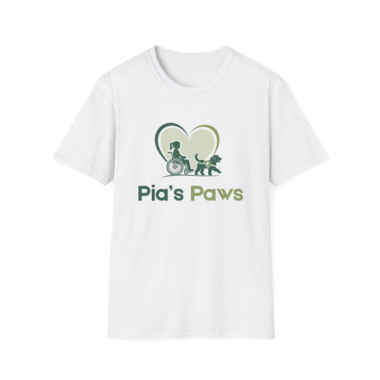 Pia's Paws T-Shirt featuring the Pia & Crazy Heart Design