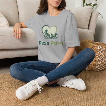 Pia's Paws T-Shirt featuring the Pia & Crazy Heart Design