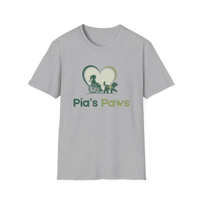 Pia's Paws T-Shirt featuring the Pia & Crazy Heart Design