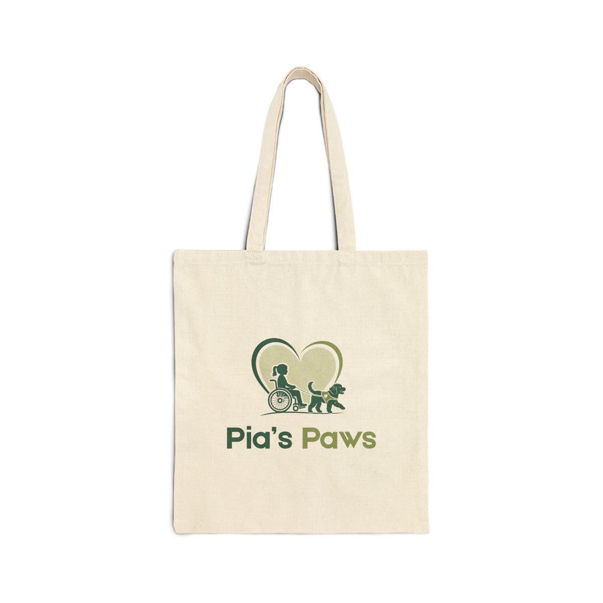 Cotton Canvas Tote Bag featuring the Pia & Crazy Heart Design