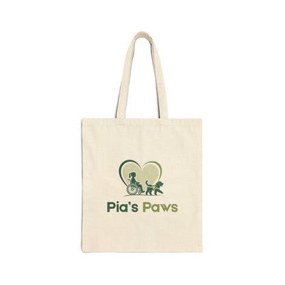 Cotton Canvas Tote Bag featuring the Pia & Crazy Heart Design